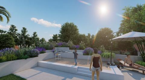 Rendu d'une maquette 3D pour un projet de jardin privé
