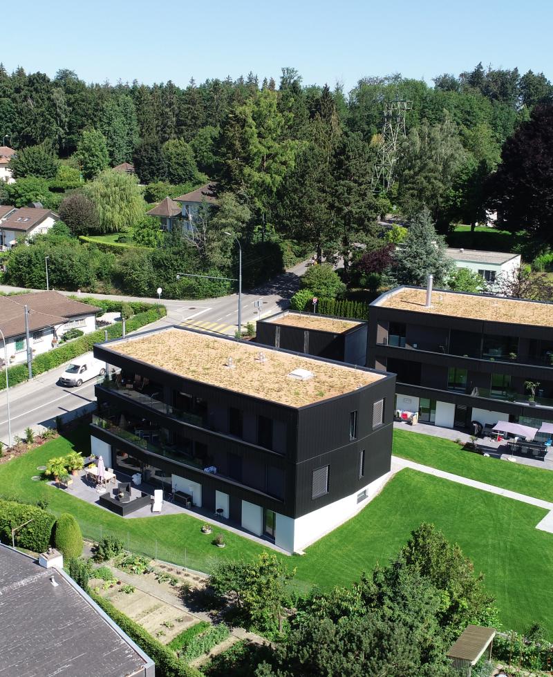 vue drone de deux logements